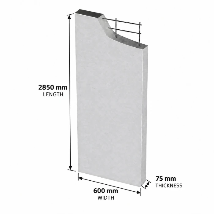 AAC Wall Panel 75mm    600mm    2850mm