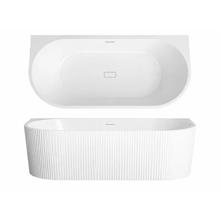 Regio Nova Back to Wall Fluted Modern Double Round Acrylic Bathtub Series